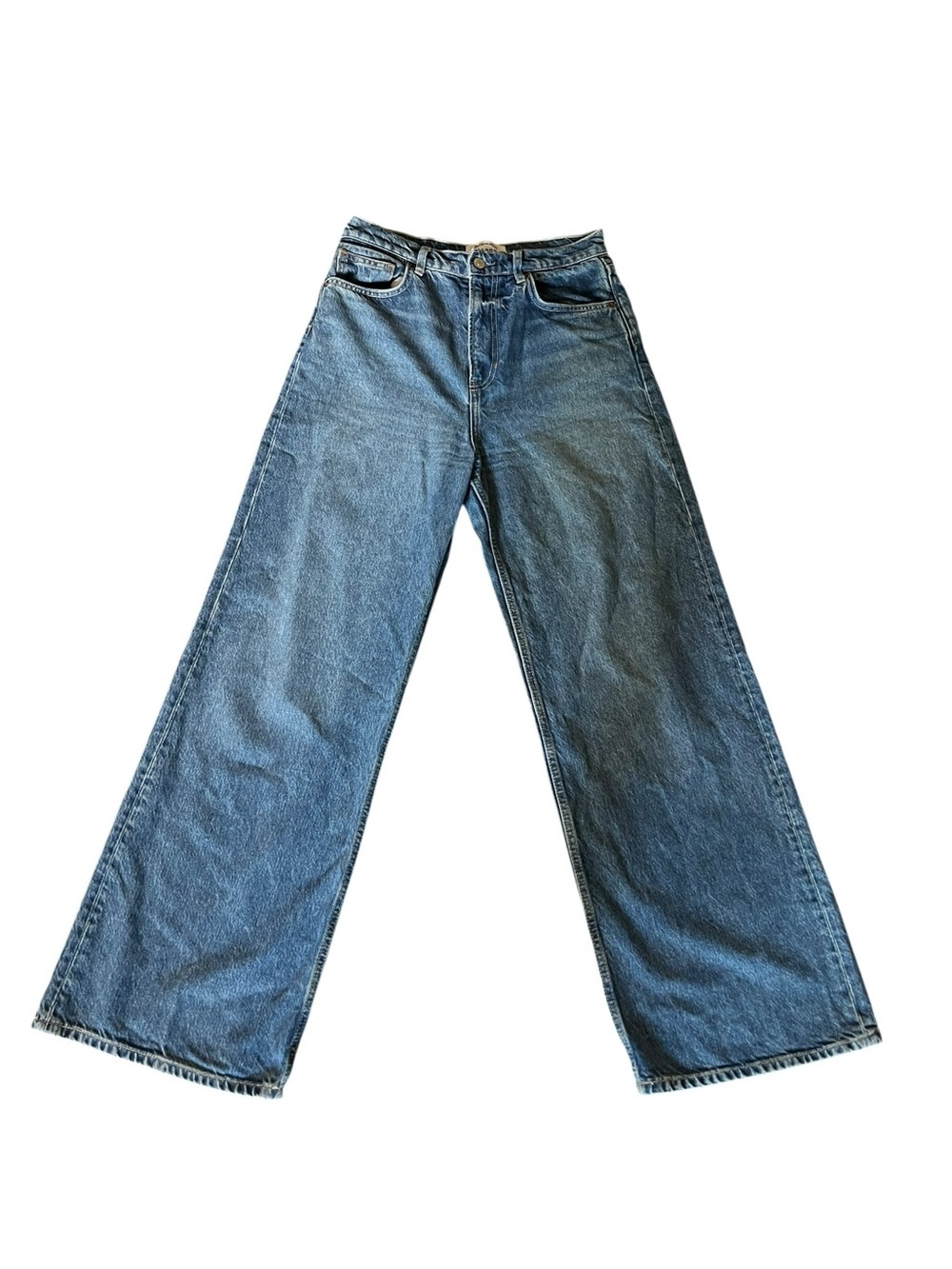 Reformation Blue High-Rise Wide Leg Jeans - Picture 2 of 6